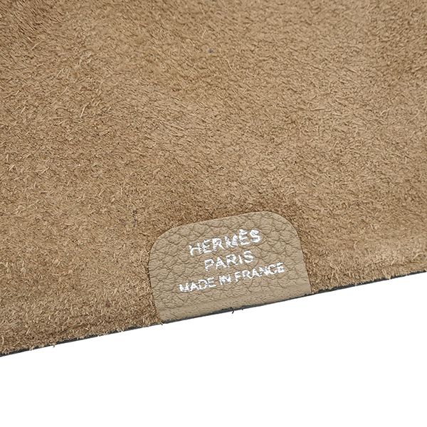 Hermes Notebook Cabas - Ulysse Mini Taurillon Clemence Beige Silver Hardware