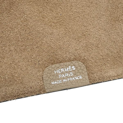 Hermes Notebook Cabas - Ulysse Mini Taurillon Clemence Beige Silver Hardware