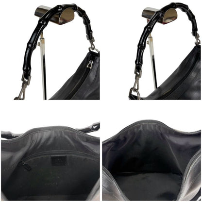 Gucci Bamboo One Shoulder Bag Black Leather Hobo Soho Shoulder