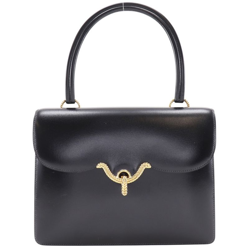 Hermes Vasco Vintage Box Calf Black 0M Ladies Handbag