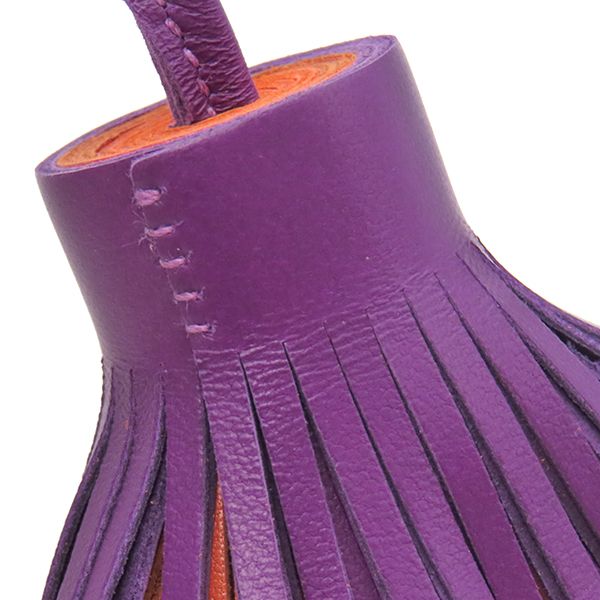 Hermes Key Ring Carmen Tricolor Lamb Skin Violet X Carnelian X Orange Poppy