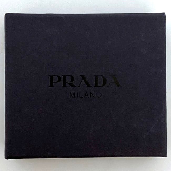 Prada Key Ring Silver Gold Logo Metal Second Hand M285