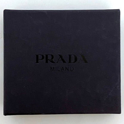 Prada Key Ring Silver Gold Logo Metal Second Hand M285