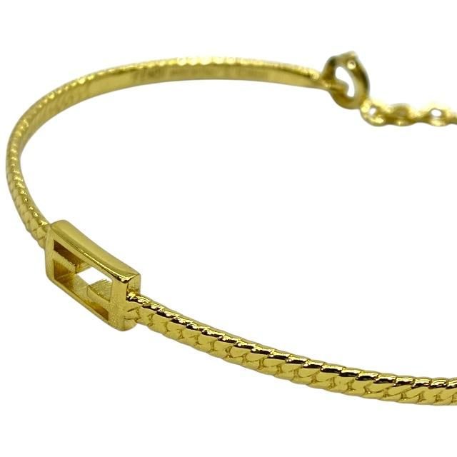 Fendi Baguette Bracelet Bangle Accessories Small FF Logo Gold [size S]