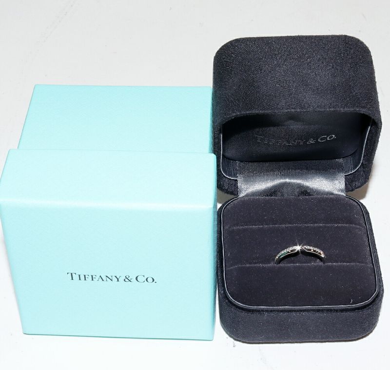 Tiffany & Co Ring Pt950 Diamond Nesting Narrow Band Ring Full Circle