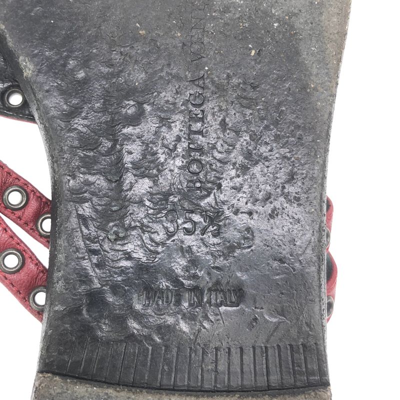 Bottega Veneta Leather Sandals Red Black 35 1 2