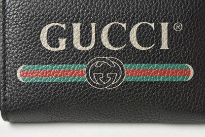 Gucci Coin Case Card Case Gucci Mini Wallet Coin Purse Vintage Logo Print Black