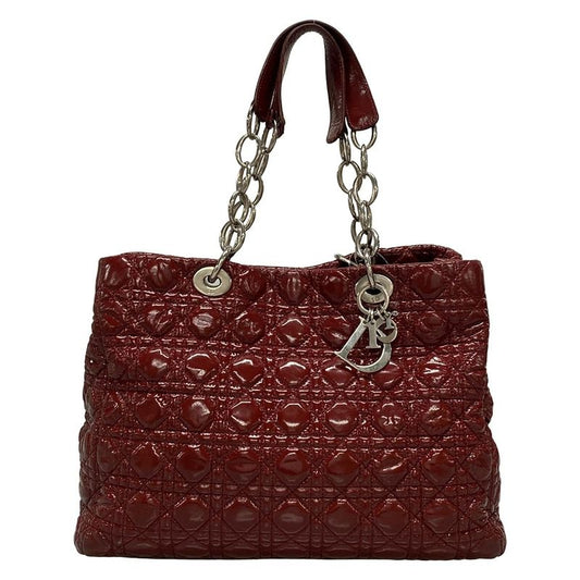 Dior/christian Dior Tote Bag Canage Stitch Red Leather