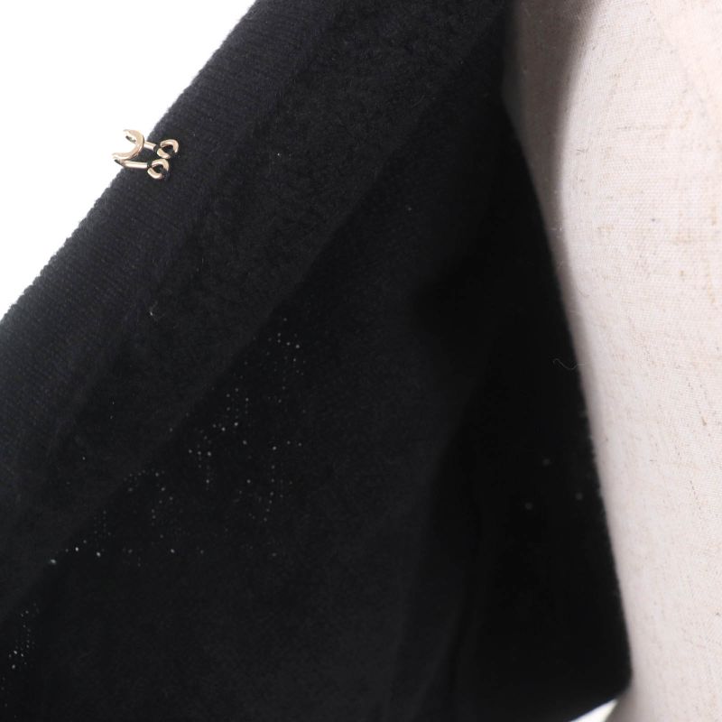 CHANEL P7524k10893 100% Cashmere Coco Mark Button Chain Design Knit Jacket