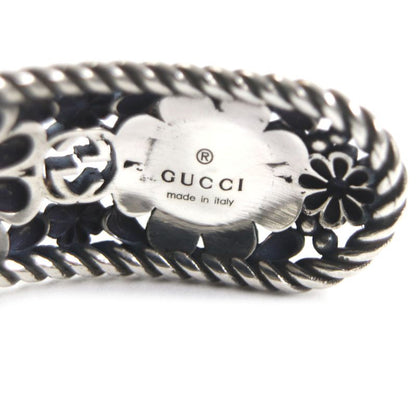 Gucci Crystal Floral Interlocking G Bangle Bracelet Ag925 Silver Green 16 With