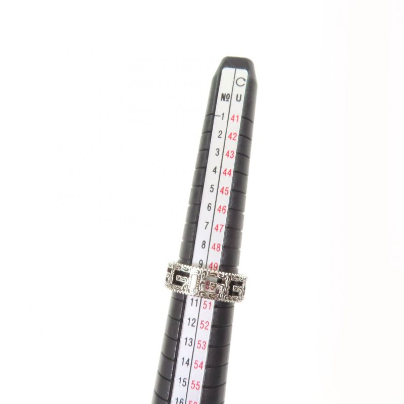 Gucci Arabesque Square G Ag925 Ring Silver 11 With Box And Storage Bag Made In