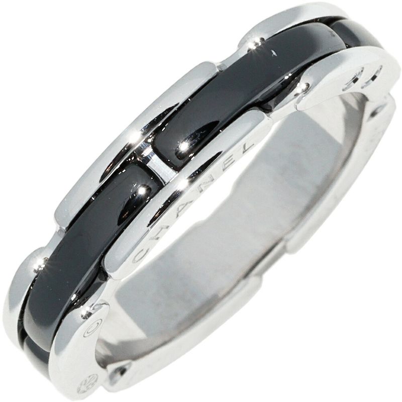 Chanel Ring 18K White Gold Black Ceramic J12 Ultra Collection Ring Small Model