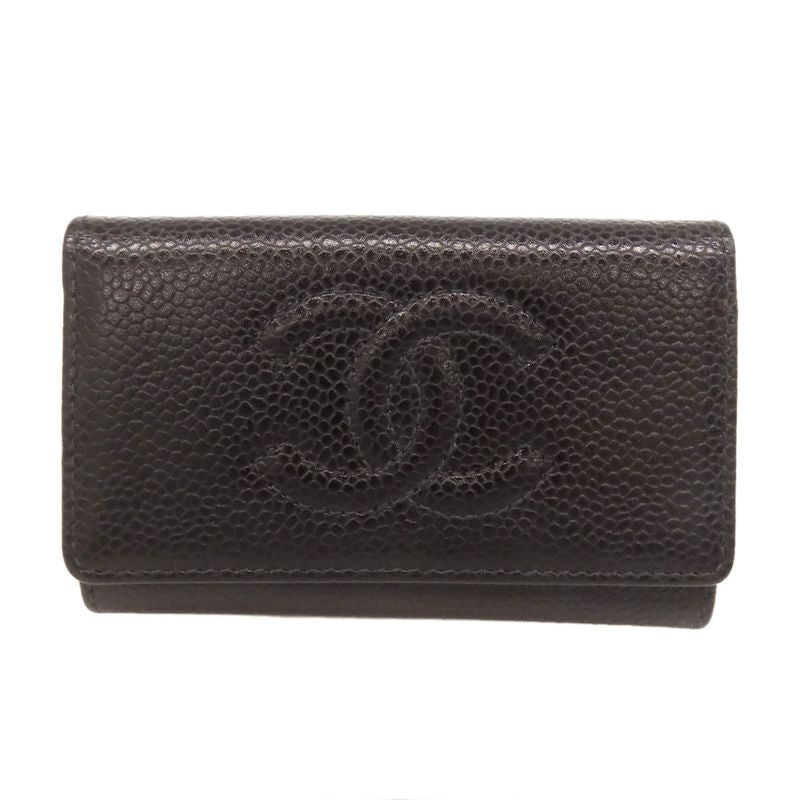 Chanel Coco Mark Gold Hardware Key Case Grained Calfskin Women