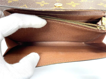Louis Vuitton Monogram Portefeuille Sarah Long Wallet M61734 Brown Made In