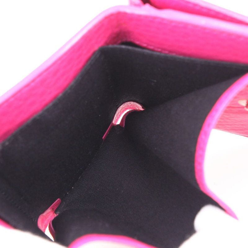Balenciaga Paper Mini 391446 Leather Pink Women's Trifold Wallet