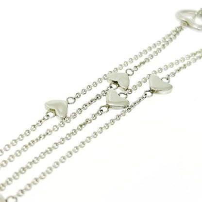 Tiffany & Co Silver Heart Link Lariat Necklace 8.6g 925 Engraved 463787 Necklace