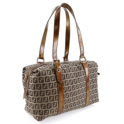 Fendi Zucca Mini Boston 8bl106-cnl Nylon Canvas Bronze Ladies Shoulder Bag