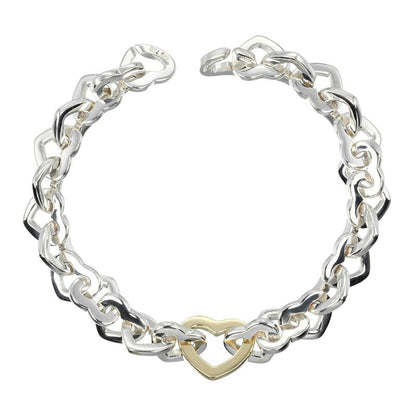 Tiffany & Co Heart Link Approx 16.3cm (6.42in) Around The Wrist 925 Silver X
