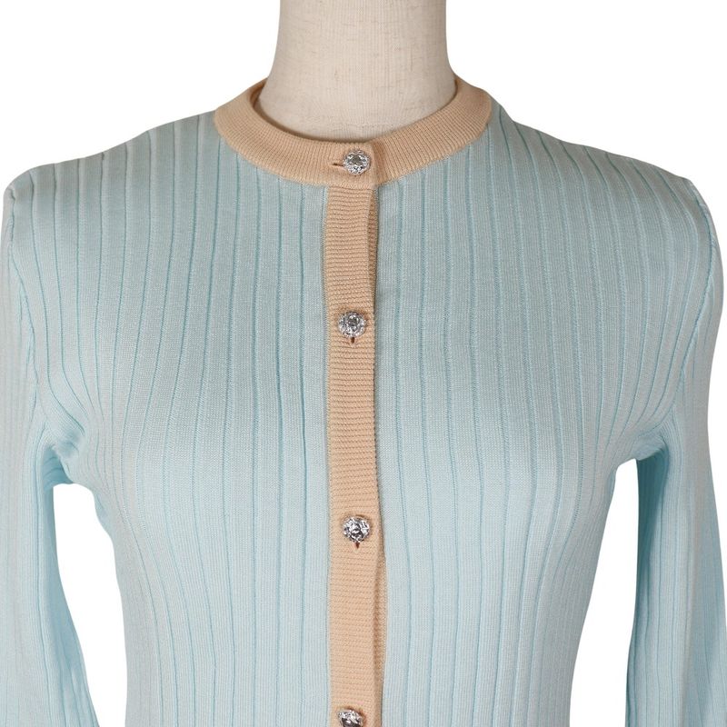 Chanel Ensemble Piping 97P P07389v00348 Cotton Light Blue/orange Women's