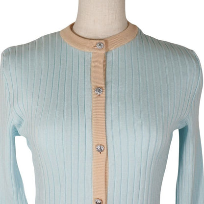 Chanel Ensemble Piping 97P P07389v00348 Cotton Light Blue/orange Women's