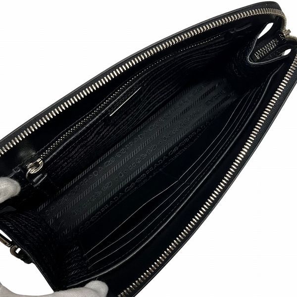 Prada 2vf056 Saffiano Black Bag Clutch Bag Second Bag Men's