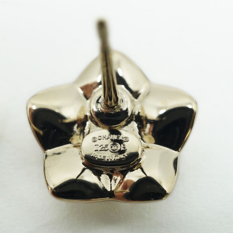 Chanel Abg272 Coco Mark Flower Earrings Star Pair I25B Earrings Gold