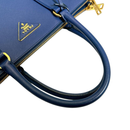 Prada 1 Ba786 Saffiano Shoulder Bag Galleria Handbag Blue