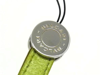 Bvlgari Leather Strap Charm Men's Women's Light Green Ax0927