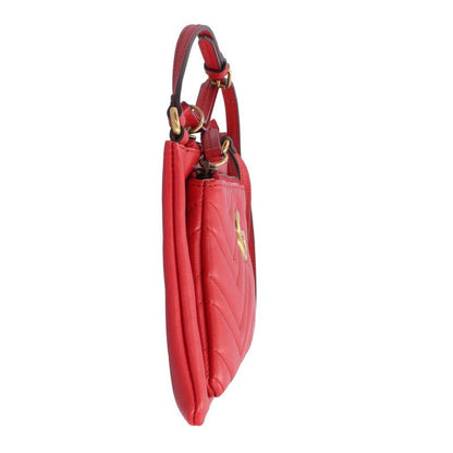 Gucci GG Marmont Shoulder Bag Leather 453878 213317 Red Ladies Gucci