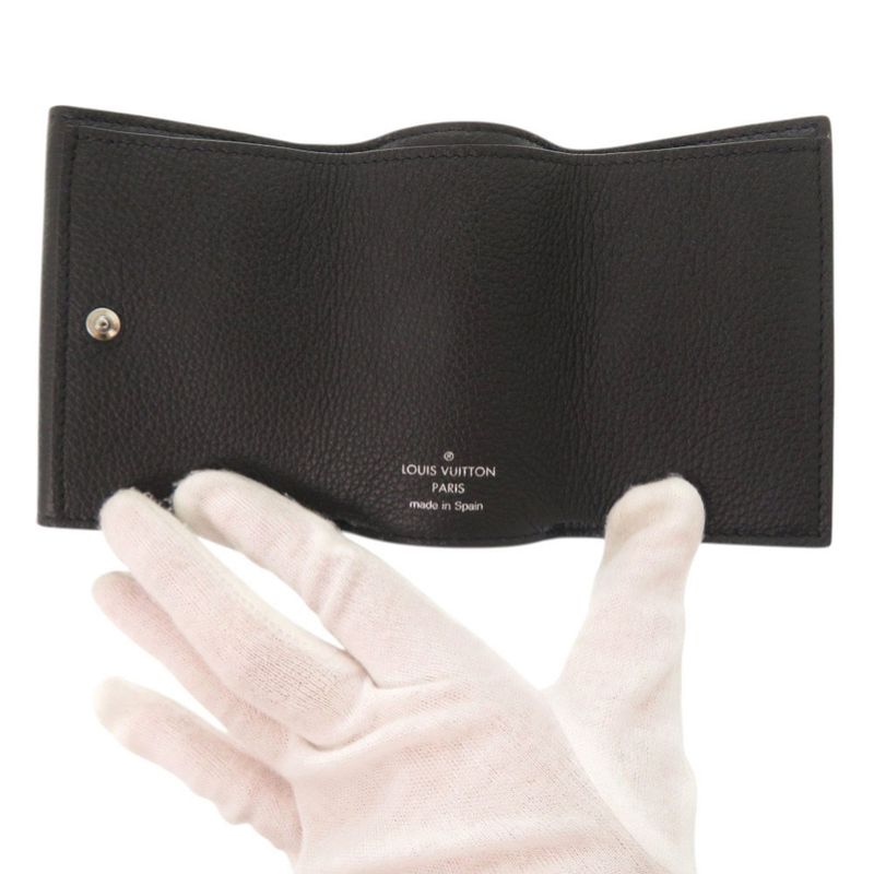 Louis Vuitton Portefeuille Lock Mini M63921 Calf Leather Noir Black Trifold