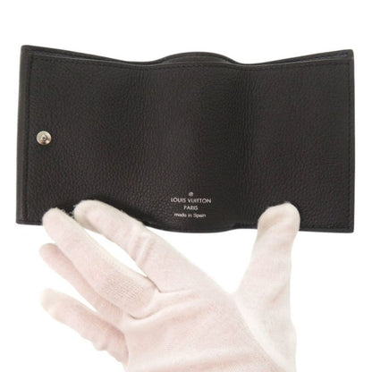 Louis Vuitton Portefeuille Lock Mini M63921 Calf Leather Noir Black Trifold