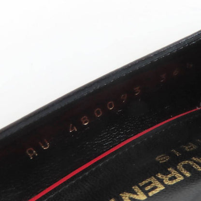 Saint Laurent Paris 480093 Pointed Toe Leather Pumps Black 36.5 Made In Italy