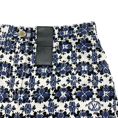 Louis Vuitton Monogram Bottoms Cotton Polyester White Blue Black Flower Shorts