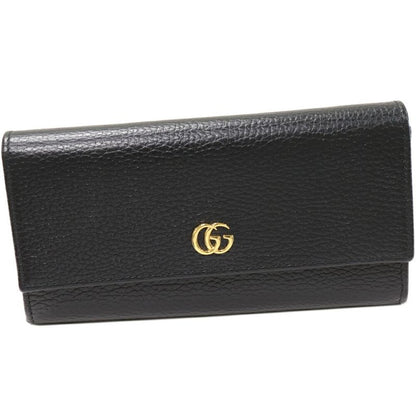Gucci Long Zipper Wallet With Coin Purse GG Marmont Continental Wallet In Calf