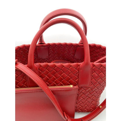 Bottega Veneta Shoulder Bag Cabas Small Size Red Leather With Pouch Bottega