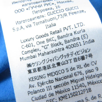 Gucci×adidas 691637 Cotton Trefoil Print Short Sleeve T-shirt Blue S Made In