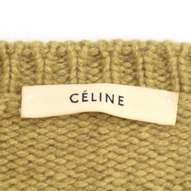 Celine by Phoebe Philo Cashmere Chunky Knit Sweater 2 3bj4 6394 Mustard XS