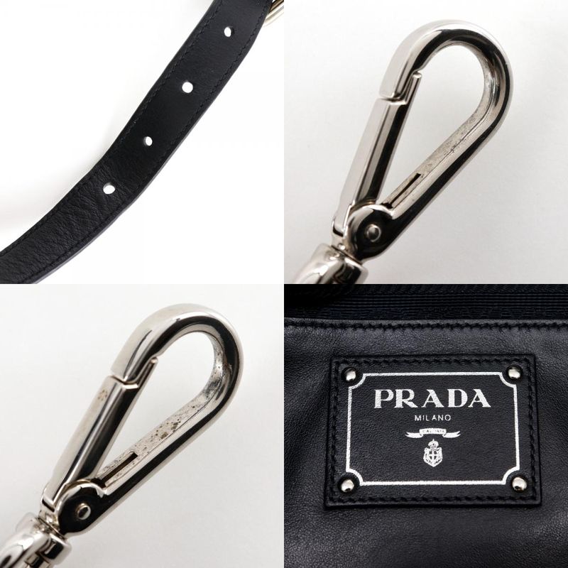Prada Logo Ws7654 Leather Black Ladies Tote Bag