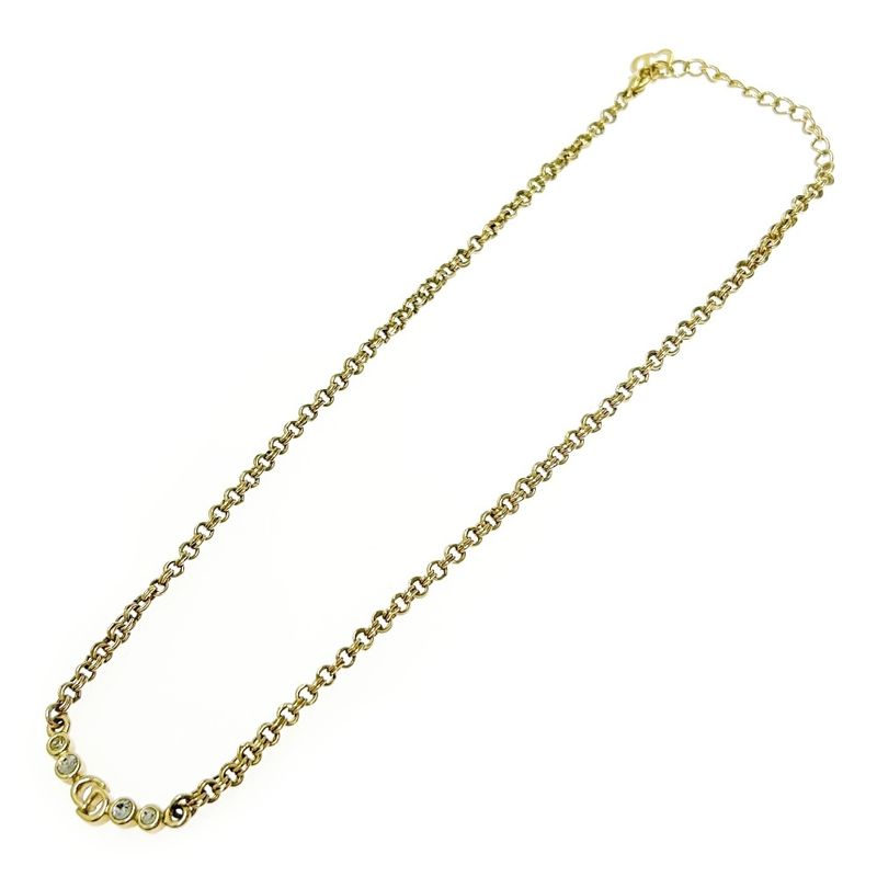 Christian Dior GP Rhinestone CD Logo Necklace Women 372433 Necklace