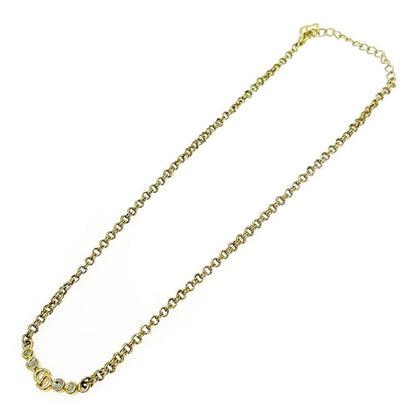 Christian Dior GP Rhinestone CD Logo Necklace Women 372433 Necklace