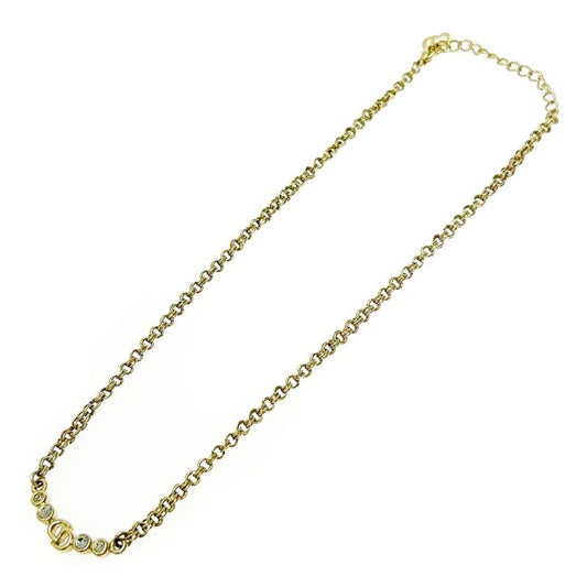 Christian Dior GP Rhinestone CD Logo Necklace Women 372433 Necklace