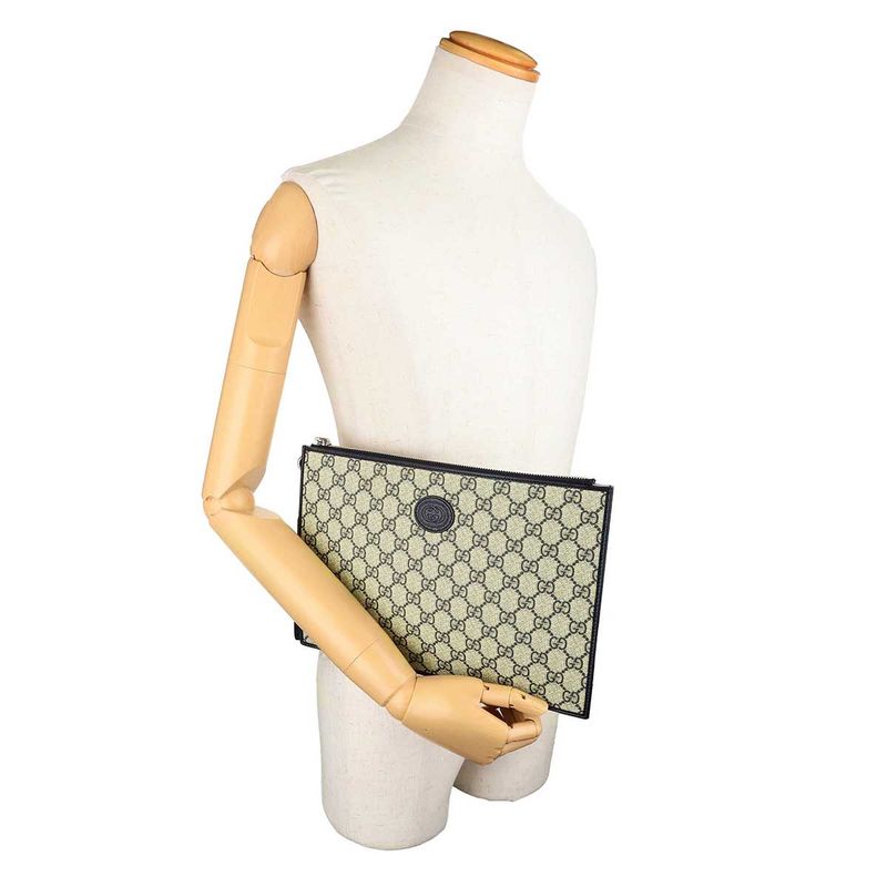 Gucci Clutch Bag Interlocking G Beige/ebony