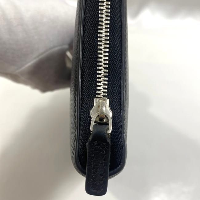 Balenciaga Round Zipper Long Wallet Black Everyday Wallet Leather