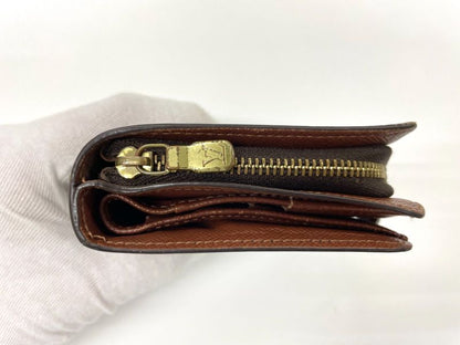 Louis Vuitton Monogram Compact Zip Fold Wallet M61667 Brown Made In France