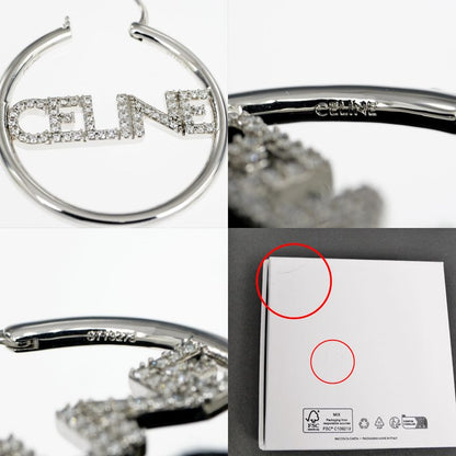 Celine Earrings Hoop Earrings Crystal Silver Color Pair Accessories-