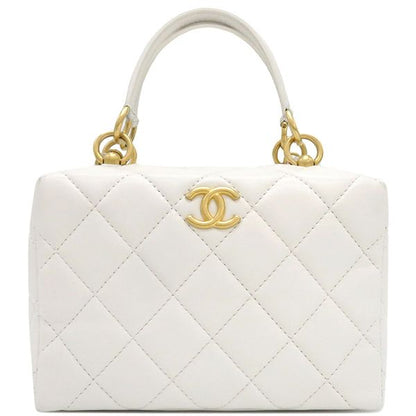 Chanel Shoulder Bag Mini Beauring Bag Lambskin White Gold Hardware Chain