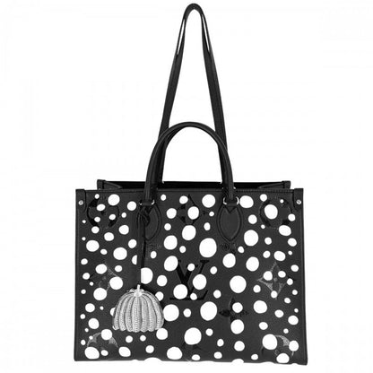 Louis Vuitton Tote Bag Women LV X YK On The Go MM Yayoi Kusama Shoulder On The