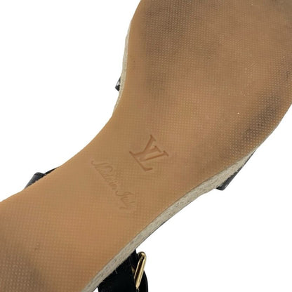 Louis Vuitton Starboard Line Monogram Sandals Shoes Leather Black Punching