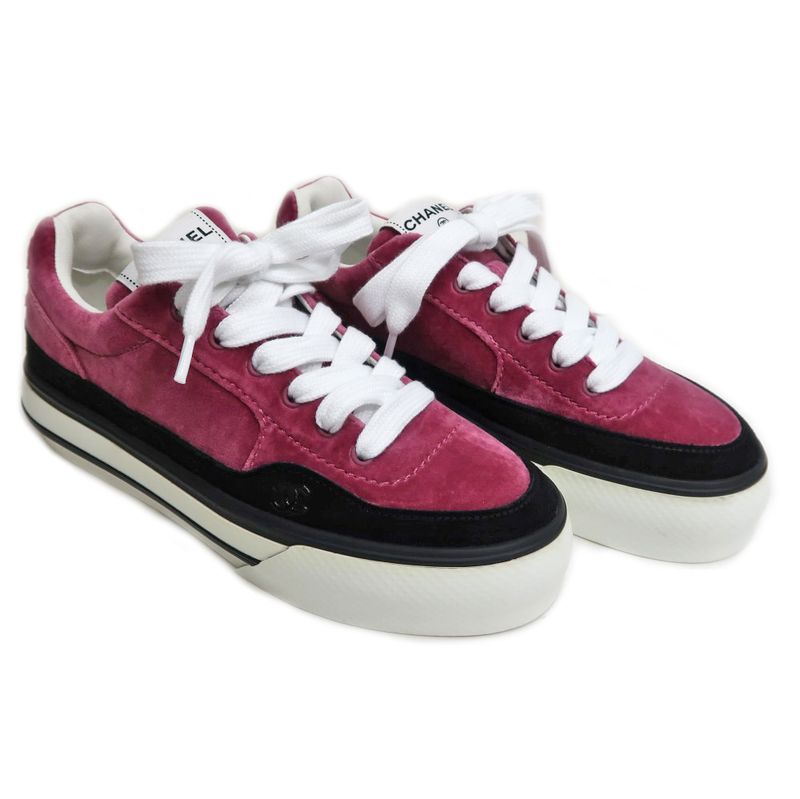 Chanel Sneakers - G45208 Size 38 23B Velvet Pink Purple Ladies Women's