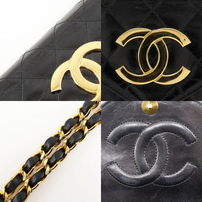 Chanel Chain Shoulder Decacoco Matelasse Vintage Enamel Black Ladies Shoulder